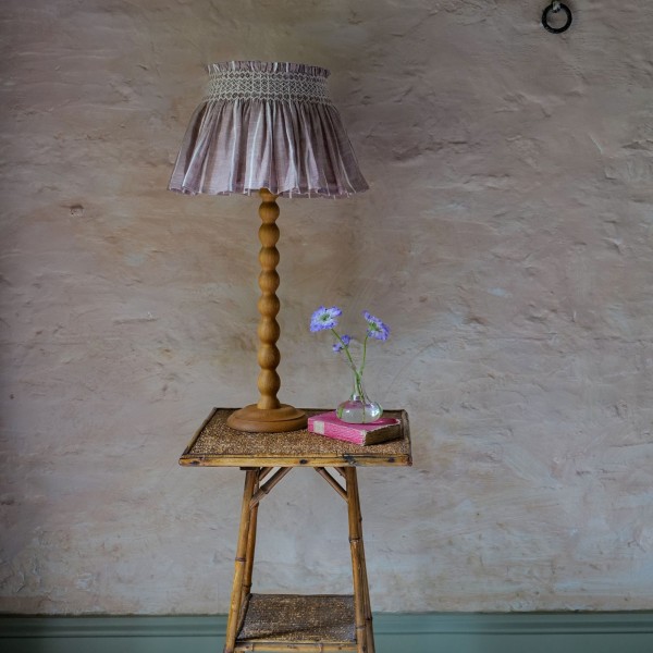 Edit58 x Smock London Elsie Lampshade Skirt Mink with Rosebud Trellis Hand Smocking Edit58 x Smock London Elsie Lampshade Skirt Mink with Rosebud Trellis Hand Smocking