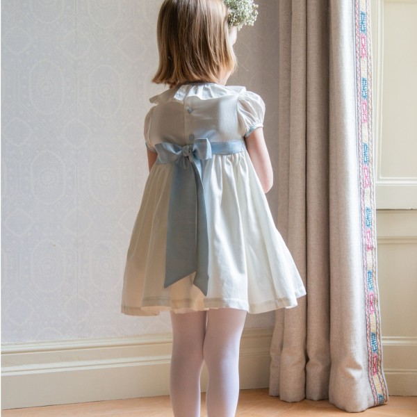 Diana Special Occasion Dress with Forget Me Not Hand Smocking