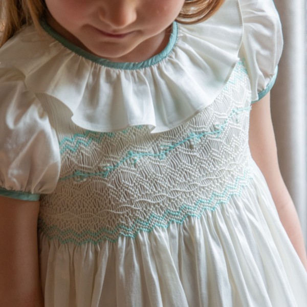 Diana Special Occasion Dress with Lily of the Valley Hand Smocking