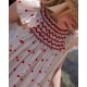 Indira Gandhi Flutter Dress Mon Cherry Cotton with a La Mode Hand Smocking