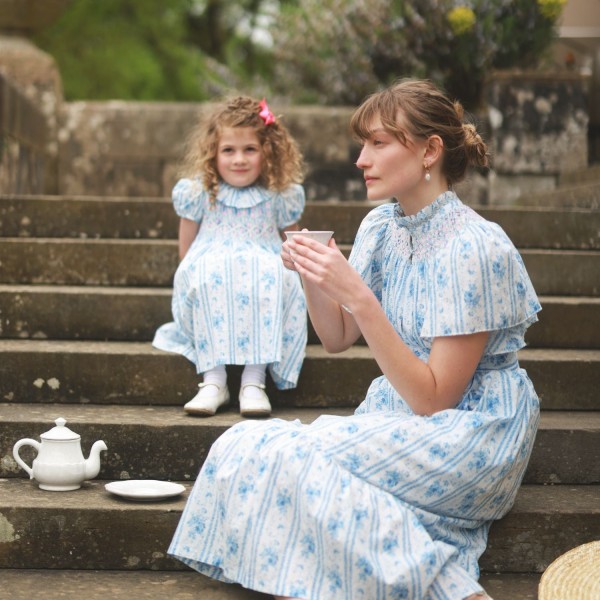 Katherine Johnson Dress Antoinette Stripe with Hint of Mischief Hand Smocking