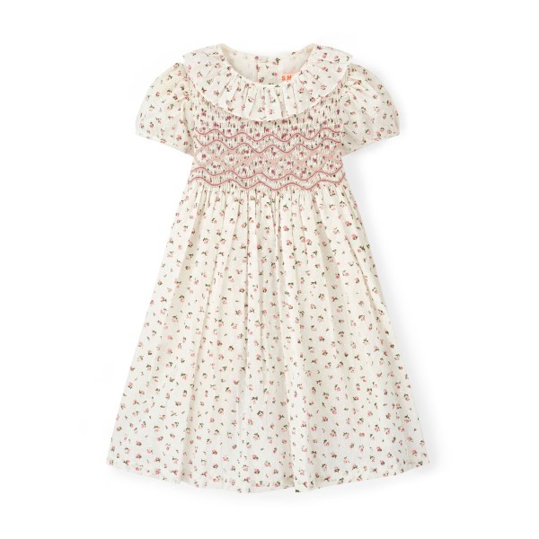 Katherine Johnson Dress Rosebud Plumetti with Vintage Rose Hand Smocking