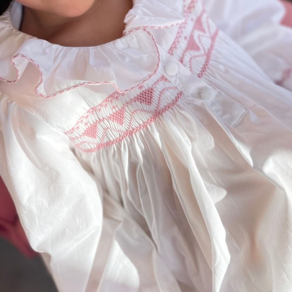 Nightingale Girl's Dress Moonstone with Kir Royale Hand Smocking Nightingale Girl's Dress Moonstone with Kir Royale Hand Smocking
