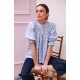 Scholl Blouse Bubble Weave Cotton with Double Cream Hand Smocking Edition 60
