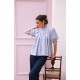 Scholl Blouse Bubble Weave Cotton with Double Cream Hand Smocking Edition 60
