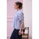 Scholl Blouse Bubble Weave Cotton with Double Cream Hand Smocking Edition 60