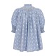 Scholl Blouse Bubble Weave Cotton with Double Cream Hand Smocking Edition 60