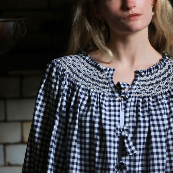 Cleopatra Jacket Schoolhouse Gingham with Chalk Hand Smocking Edition 5