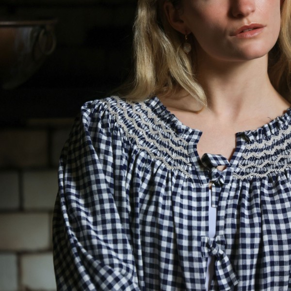 Cleopatra Jacket Schoolhouse Gingham with Chalk Hand Smocking Edition 5