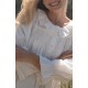 Nightingale Women's Dress Cloud Puff Plumetti with Ivory Hand Smocking Nightingale Women's Dress Cloud Puff Plumetti with Ivory Hand Smocking