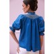 Scholl Blouse Cobalt Linen with Vanilla Hand Smocking Edition 54