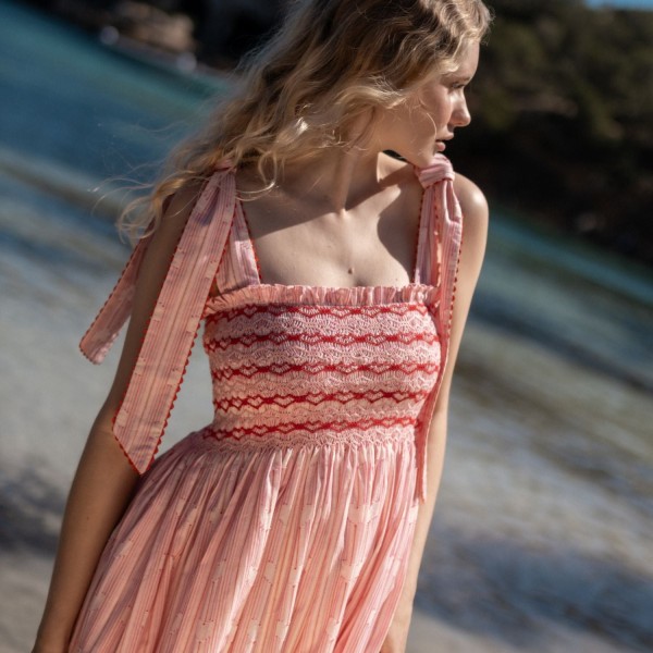 Grace Hopper Dress Love Heart Weave with I Heart You Hand Smocking
