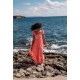 Wallis Simpson Dress Coral Dreams Organdie with Chantilly Hand Smocking